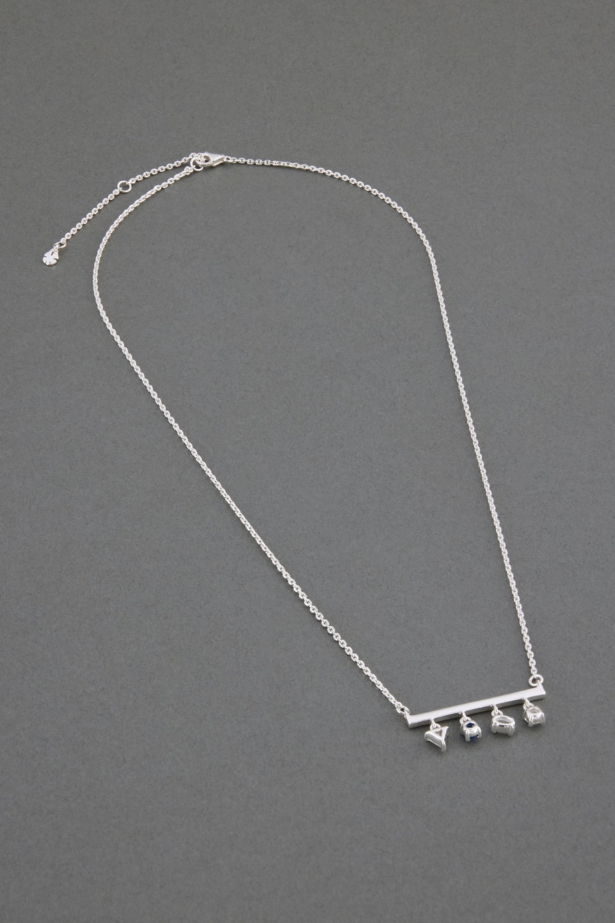 sterling silver bar charm necklace